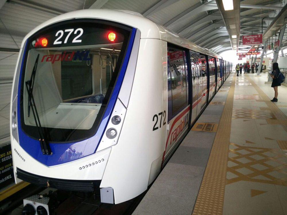 White rapid transit train