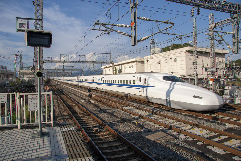 White high speed train in Japan