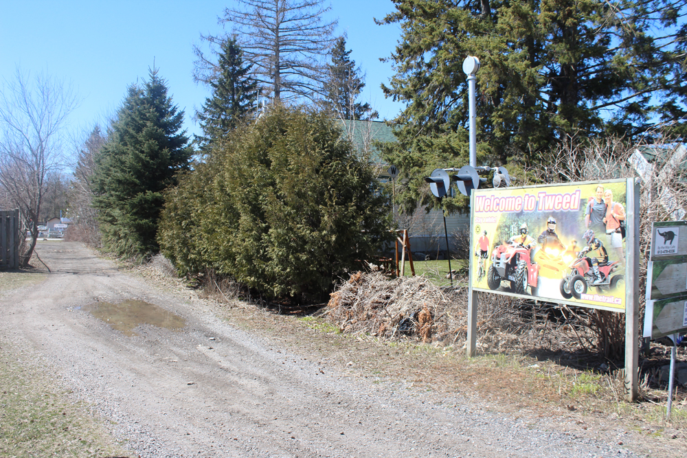 Former railroad right-of-way that is now a dirt path