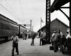 A busy train platform