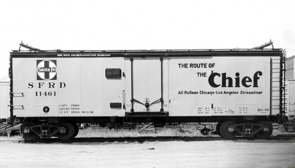 Railroad freight car in profile