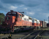 Road-switcher diesel locomotives with freight train