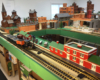 Indoor large-scale layout with N scale canal