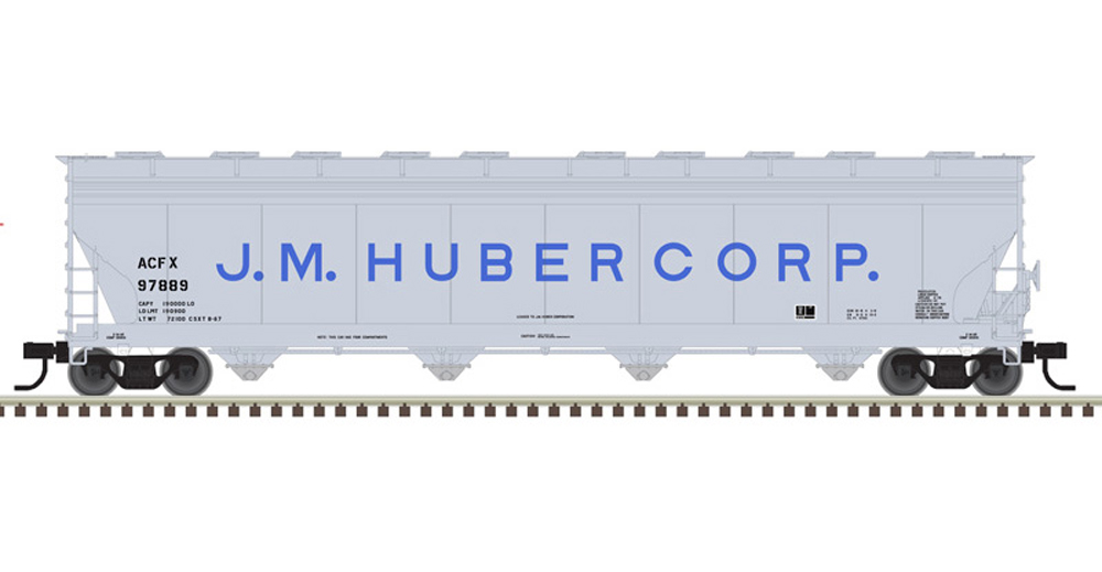 Atlas J.M. Huber Corp American Car & Foundry 5,701-cubic-foot capacity four-bay covered hopper