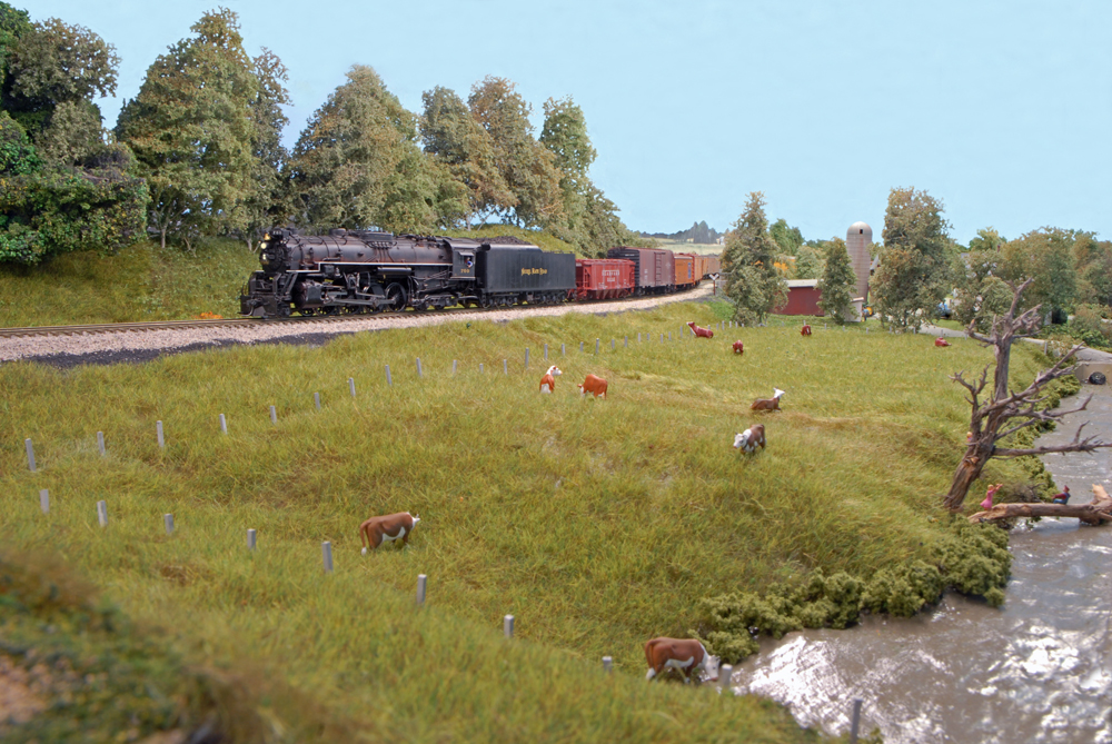 Midwestern scene on a model railroad