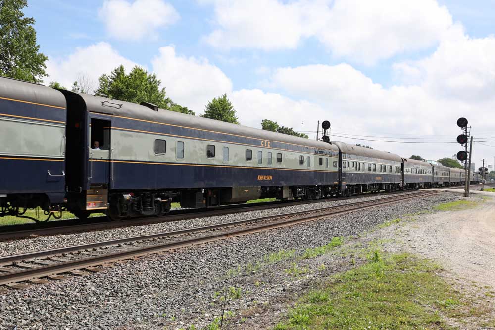 Passenger train between two signals