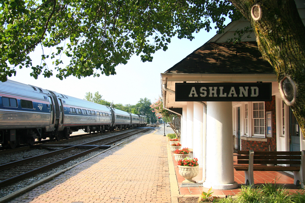 Train at station platform