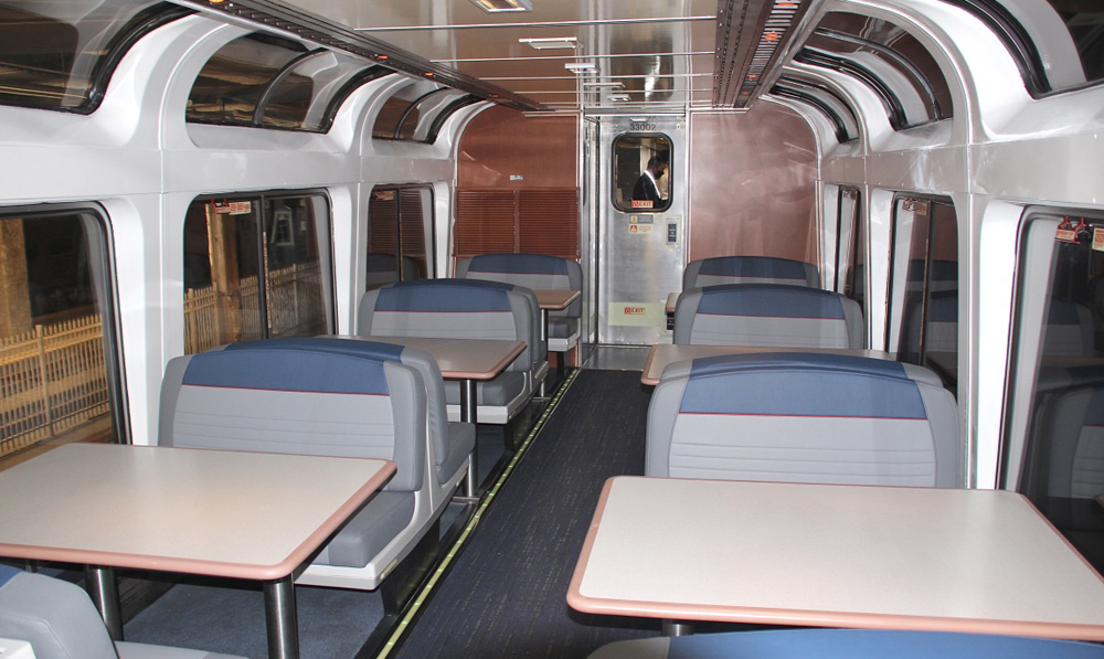 Booths in passenger car