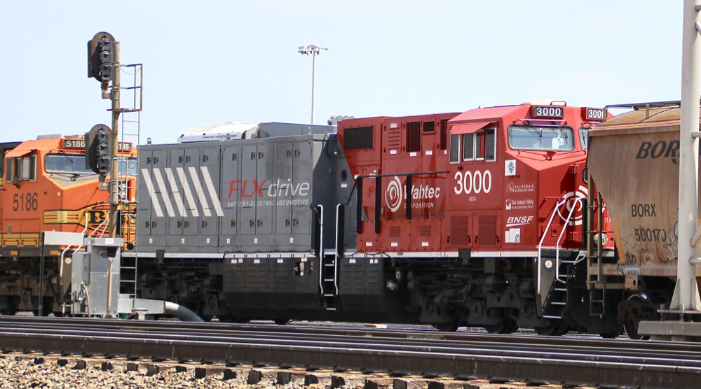 Red and gray locomotive