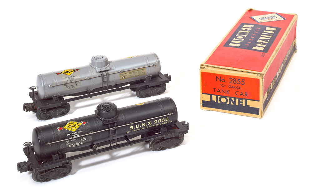 Lionel’s postwar no. 2855 Sunoco O gauge tank car