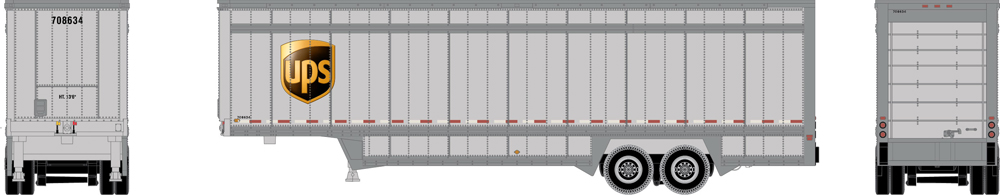 40-foot parcel trailer with UPS logo.