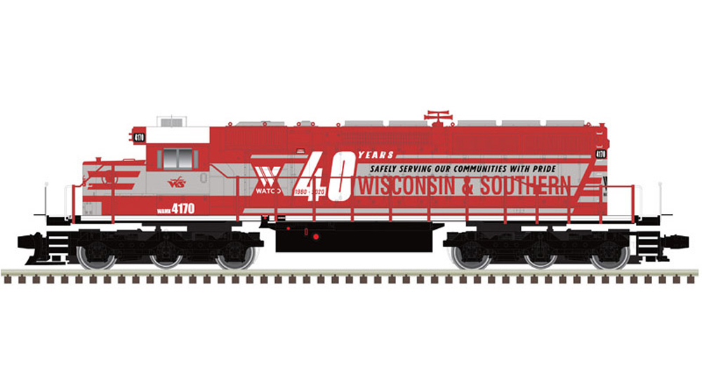 Atlas Wisconsin & Southern Electro-Motive Division SD40-2 diesel locomotive.