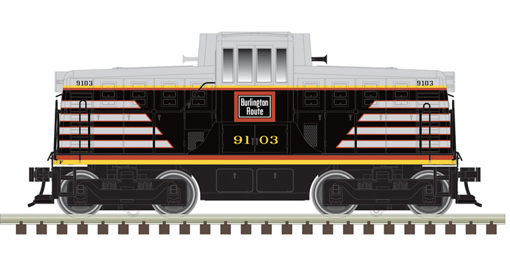 Burlington Route General Electric 44-ton diesel locomotive.