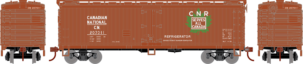 Canadian National 40-foot double-sheathed refrigerator car.