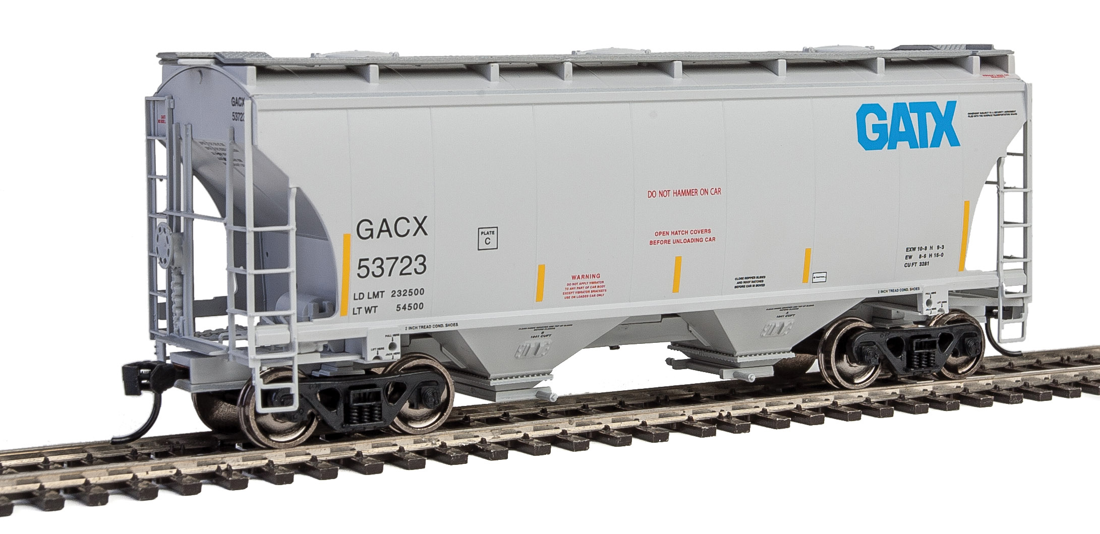 GATX Corporation 39-foot 3,281 two-bay covered hopper.