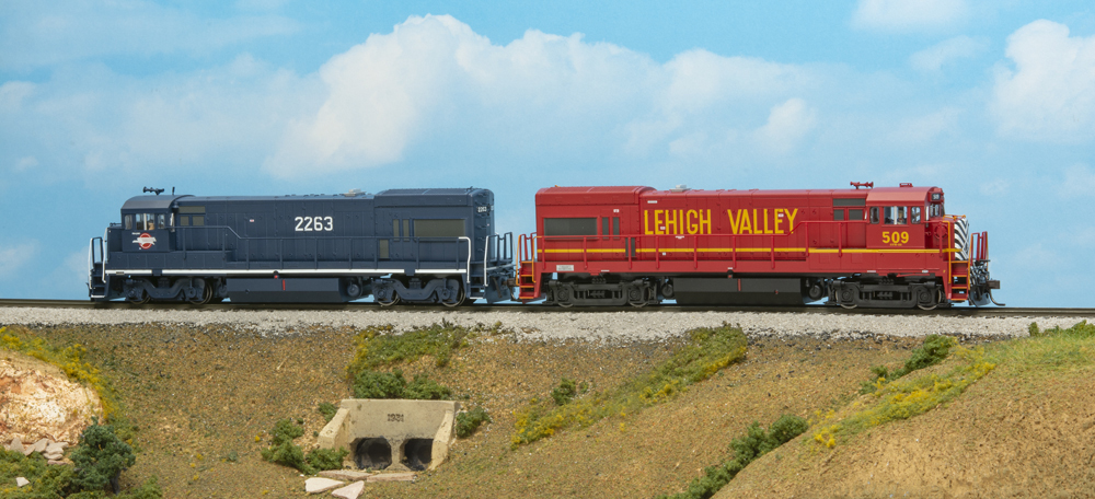 General Electric Lehigh Valley U23B diesel locomotive.