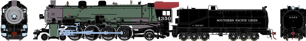 Southern Pacific MT-4 4-8-2 steam locomotive #4350.