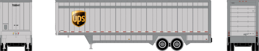 40-foot parcel trailer with UPS logo.