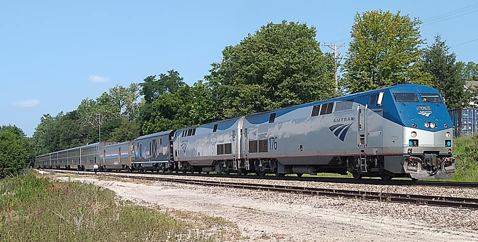 Pasenger train with three locomotives