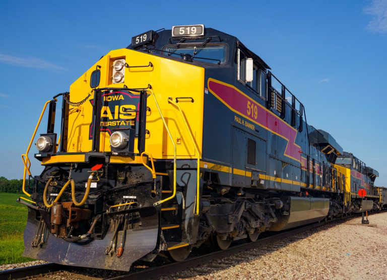 Black, red, and yellow locomotive