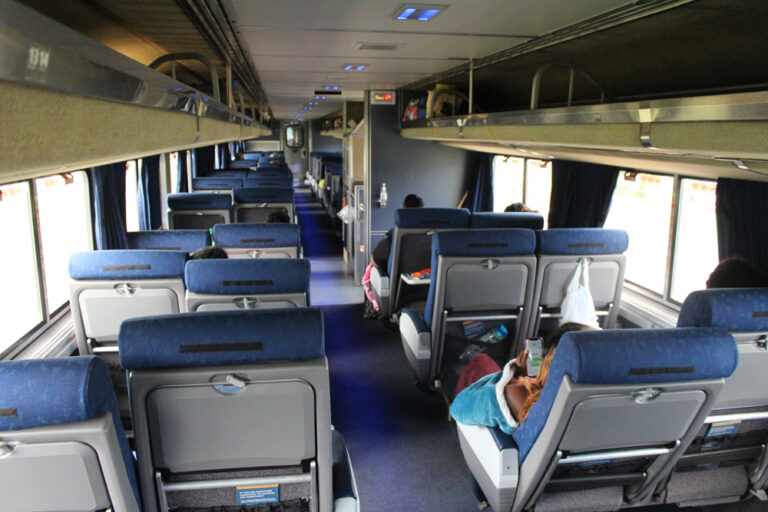 Riding, eating, or lounging in an Amtrak Superliner - Trains