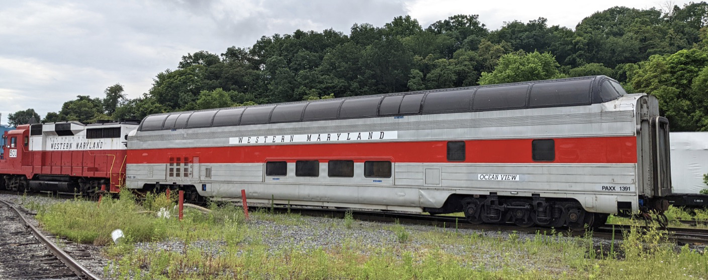 Side view of dome car