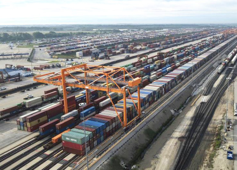 Aerial view of intermodal facility