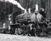 Black-and-white view of 4-6-0 steam locomotive