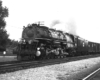 Black-and-white view of 4-6-6-4 steam locomotive