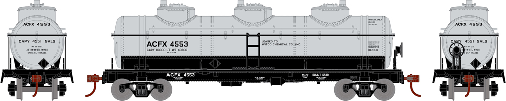 American Car & Foundry Co three-dome tank car.