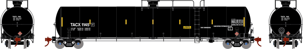 The Andrews Company 33,000-gallon liquefied petroleum gas tank car.