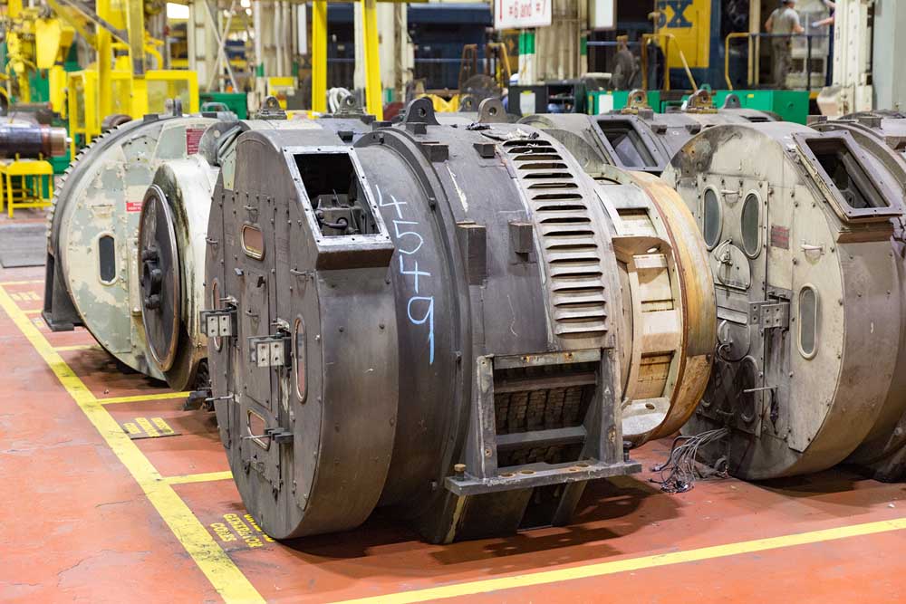 Drum-shaped equipment from inside a diesel locomotive