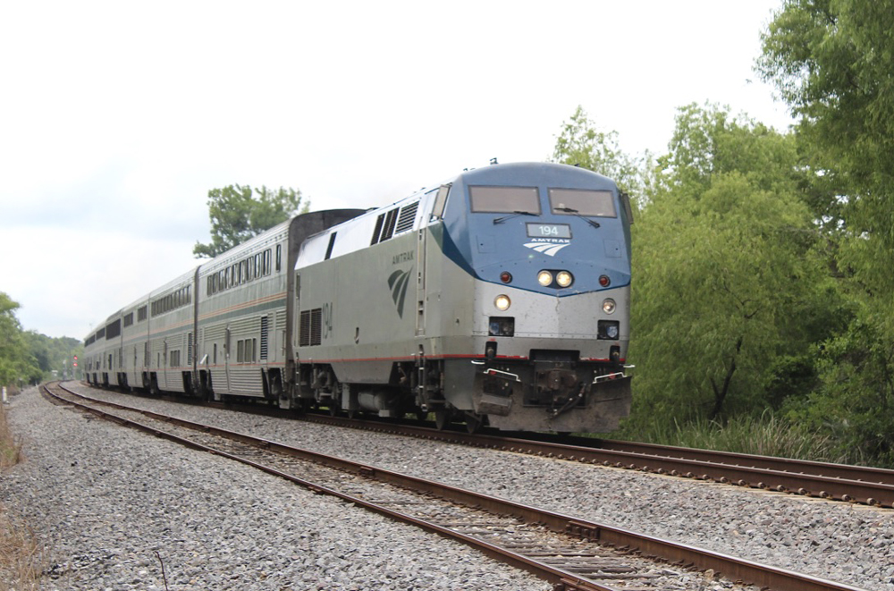 Passenger train on curve