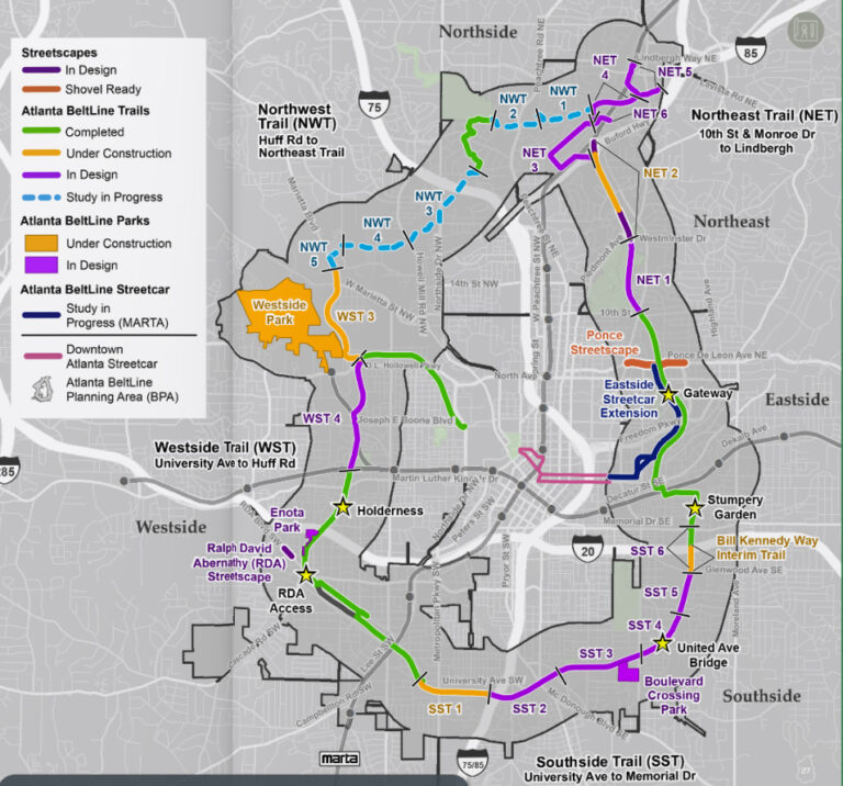 Last segment of Atlanta Beltline - TRN Atlanta Beltline Map 768x716