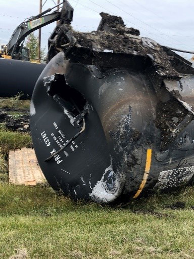 Damaged tank car