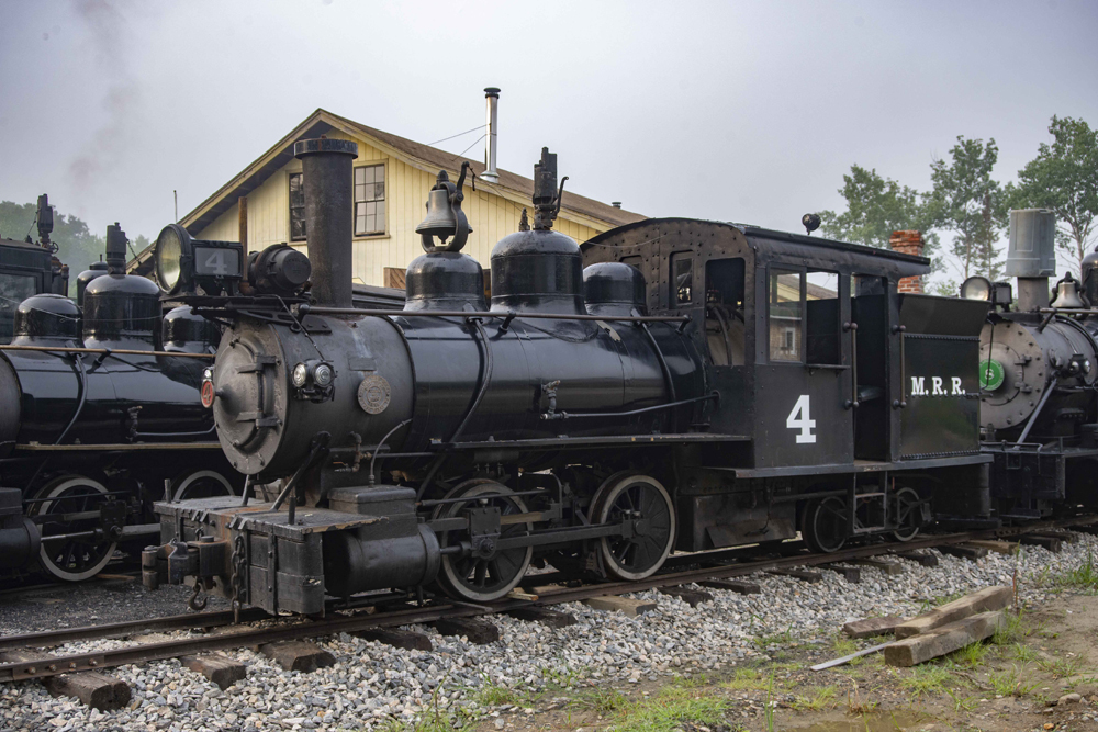 Small black steam locomotive