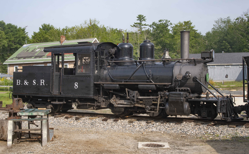 Small black steam locomotive