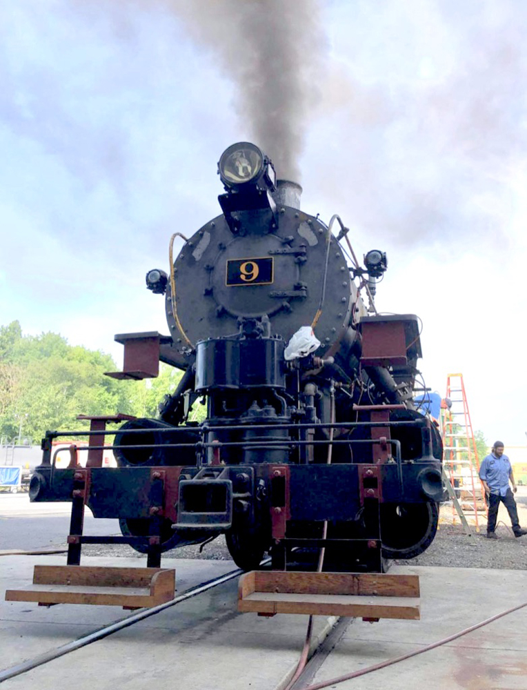 Front of steam locomotive