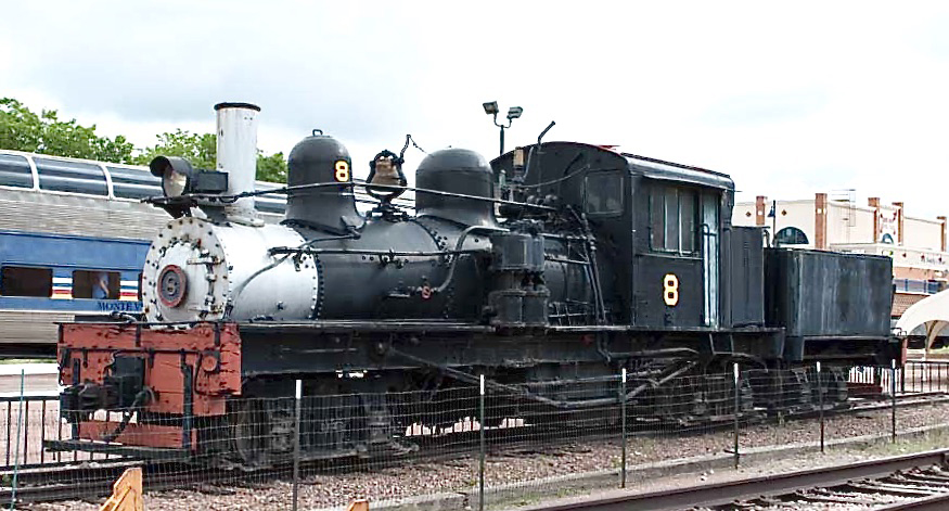 Black steam locomotive with silver smokebox