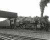 Black-and-white right-side photo of 4-8-2 steam locomotive