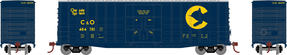 Chessie System 50-foot high-cube waffle-side boxcar.