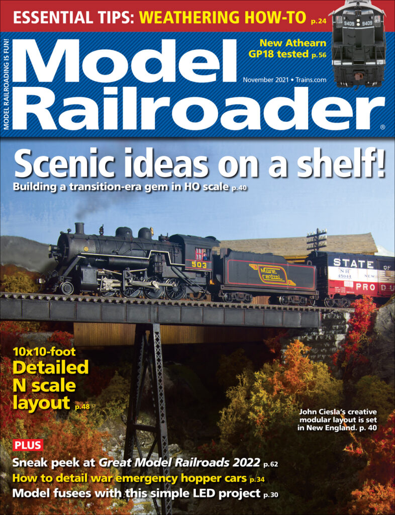 Locomotive traveling over a bridge