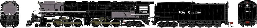 Rio Grande Western 4-6-6-4 Challenger steam locomotive.