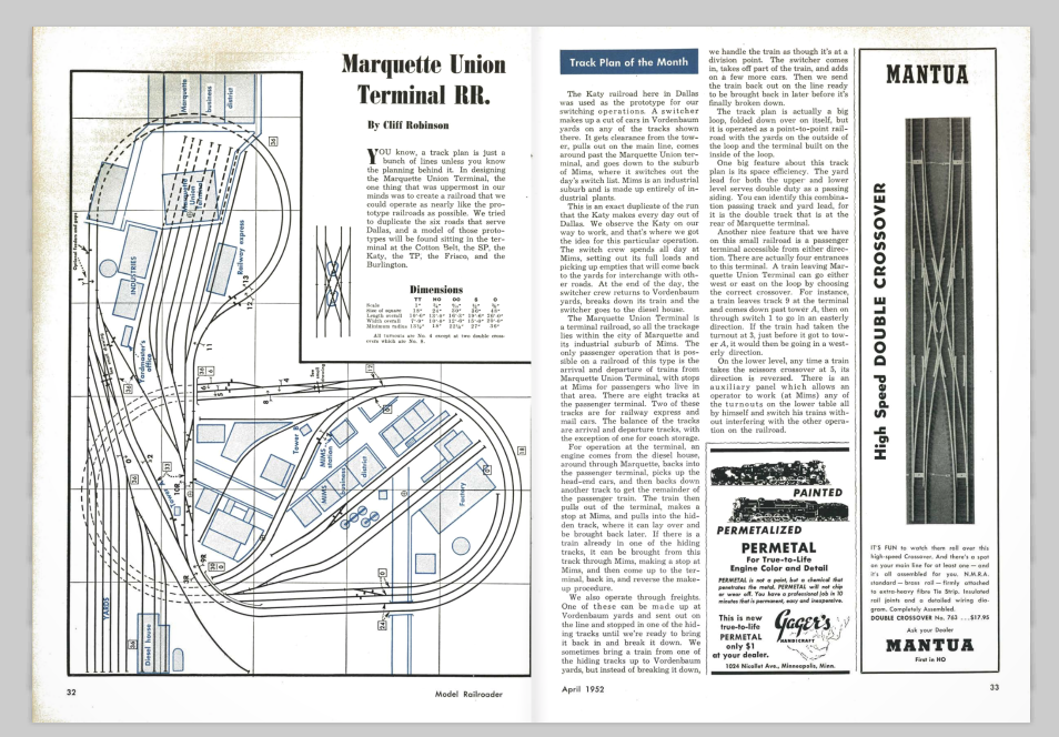 Track plan of Marquette Union Terminal