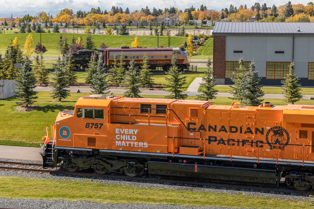 Orange locomotive