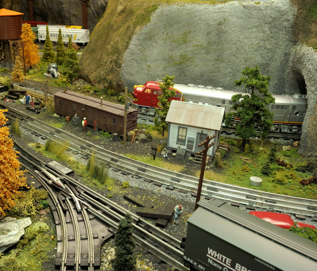 A scene on the far side of Stan Troniec’s layout