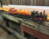 A large-scale Halloween model train