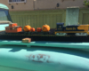 A large-scale Halloween model train