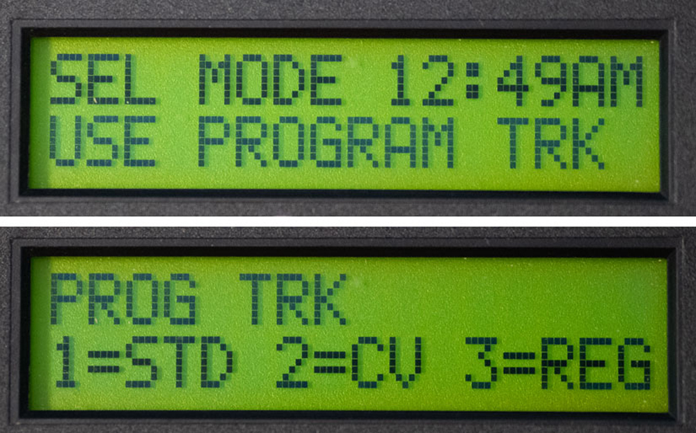 Two images of an NCE ProCab DCC controller are shown during the programming process.