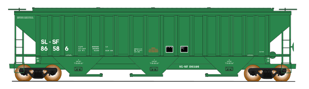 Frisco 4,750-cubic-foot capacity three-bay covered hopper.